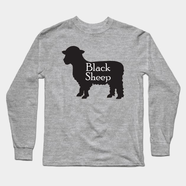 MUTCD W11-17 Black Sheep Crossing Sign Long Sleeve T-Shirt by HipsterSketch